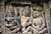 Prambanan - Candi Lara Jonggrang, the Shiva Temple, panels with reliefs of lokapala (dikpala) the protectors of the directions. 